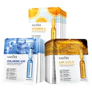 15 Piece 24K Gold Hyaluronic Acid Face Mask Firming Moisturizing Brightening