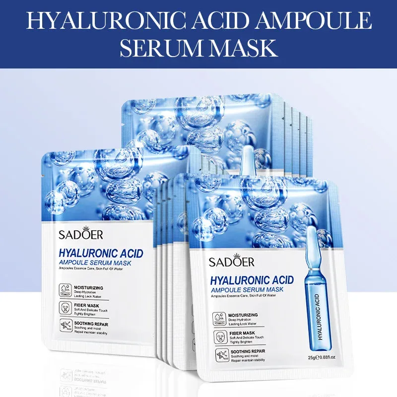 15 Piece 24K Gold Hyaluronic Acid Face Mask Firming Moisturizing Brightening