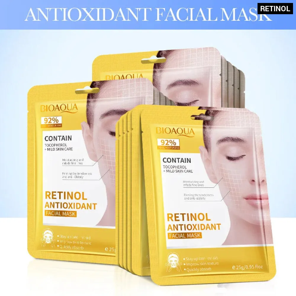 15pcs Retinol Collagen Firming Hydrating Brightening Moisturizing Facial Masks