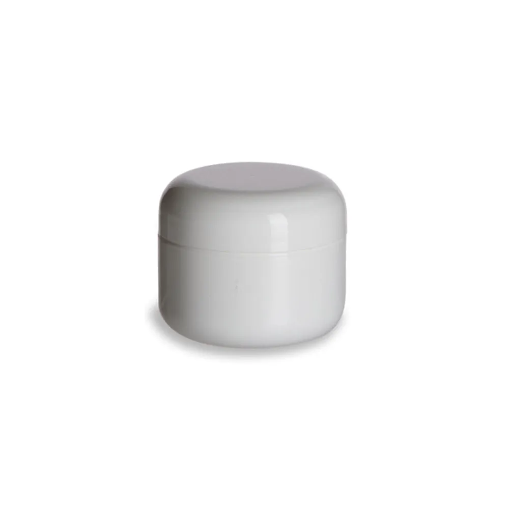 3 White 1.7 Oz Plastic Cosmetic Double Wall Cream Empty Dome Jars Container Cap