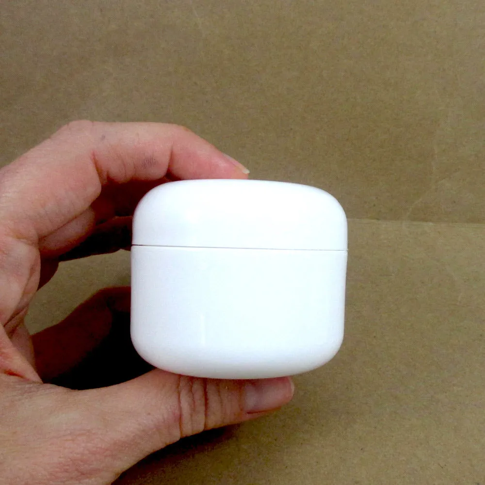 3 White 1.7 Oz Plastic Cosmetic Double Wall Cream Empty Dome Jars Container Cap