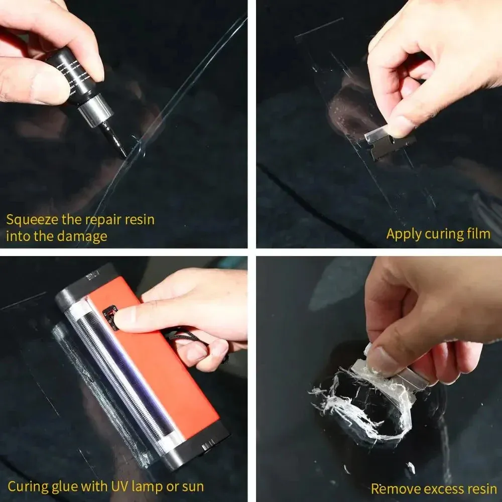 3Ml Car Windshield Repair Kit Fix Cracks & Chips Fast!