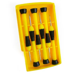 6Pc Reversible Precision Jewelers Screwdriver Set Eyeglass Watch Flat Tip Repair