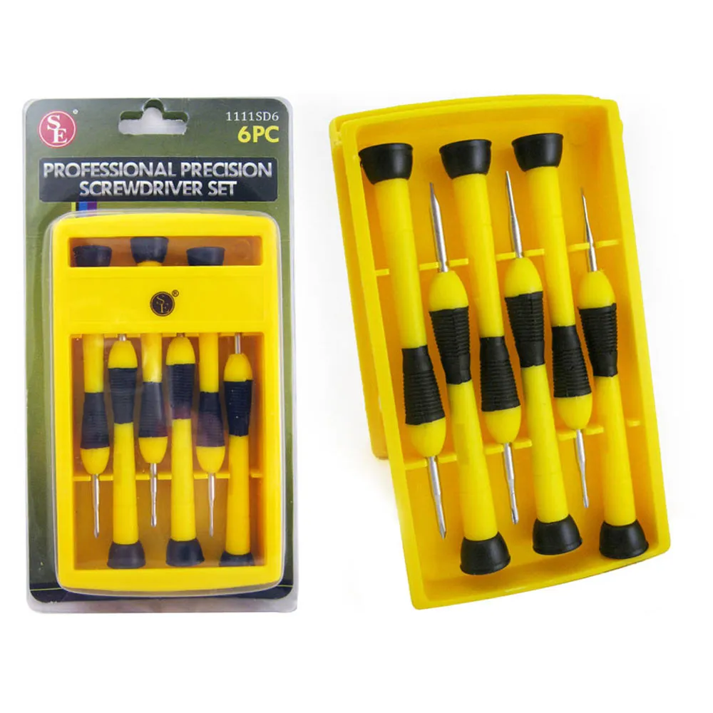 6Pc Reversible Precision Jewelers Screwdriver Set Eyeglass Watch Flat Tip Repair