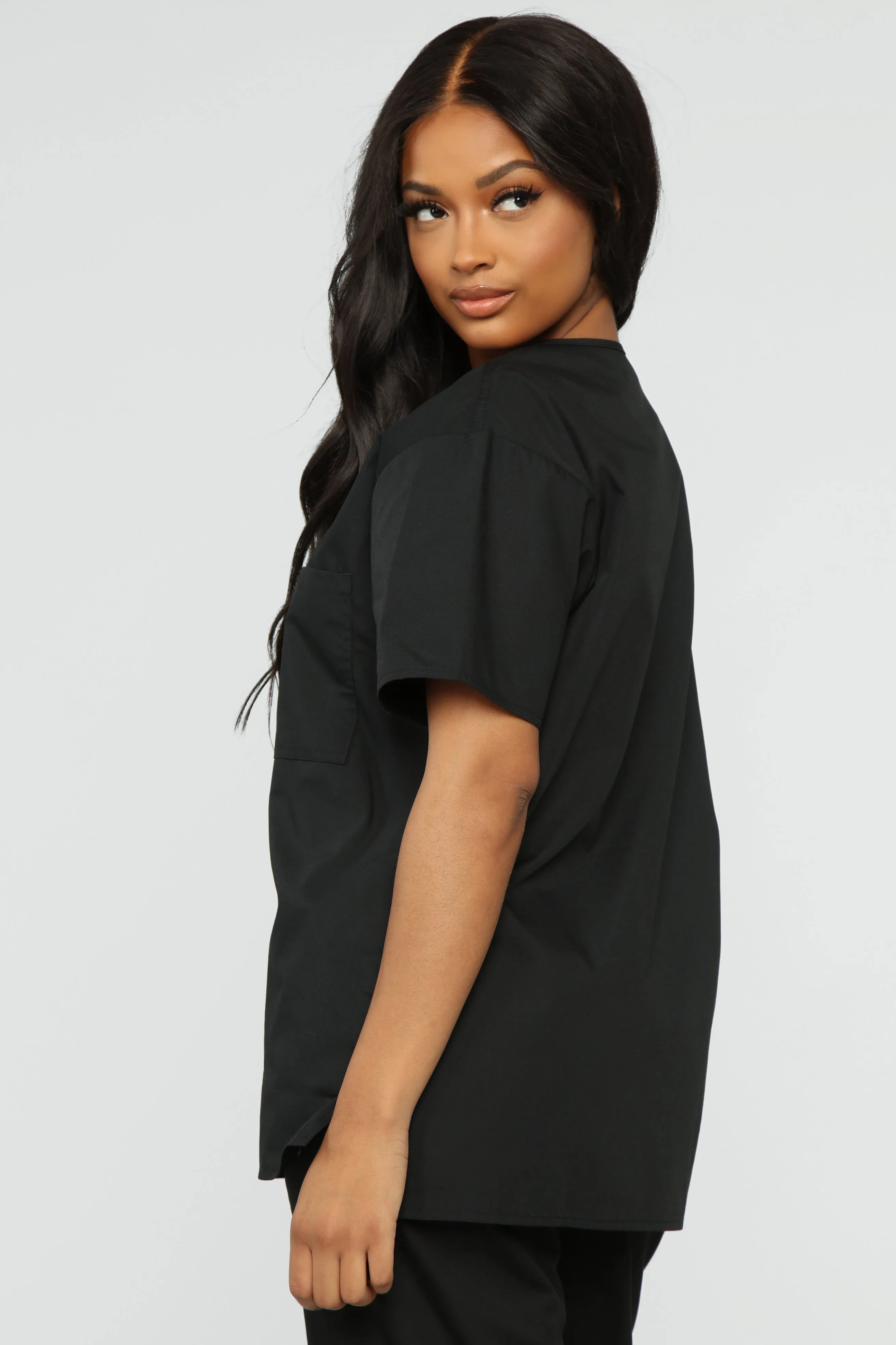 All Better Now Scrub Top - Black