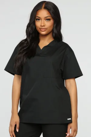 All Better Now Scrub Top - Black