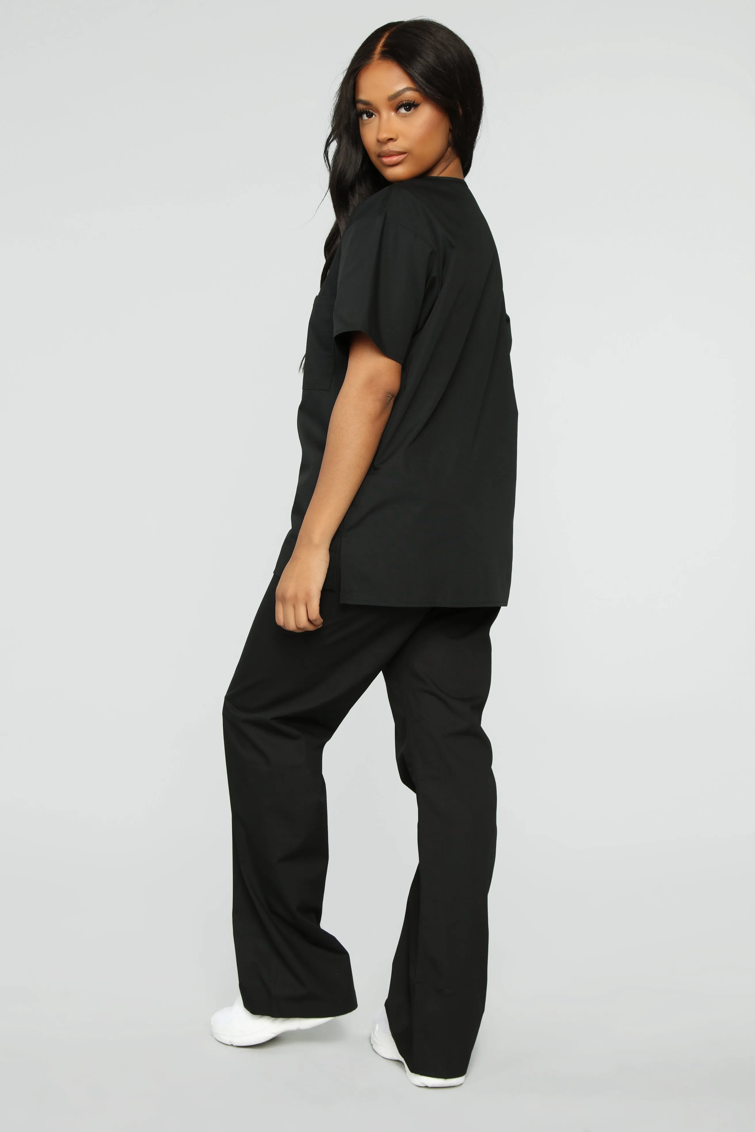 All Better Now Scrub Top - Black