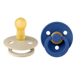 BIBS Colour 2-Pack Anatomical Natural Rubber Nipple Pacifier - Vanilla / Cornflower