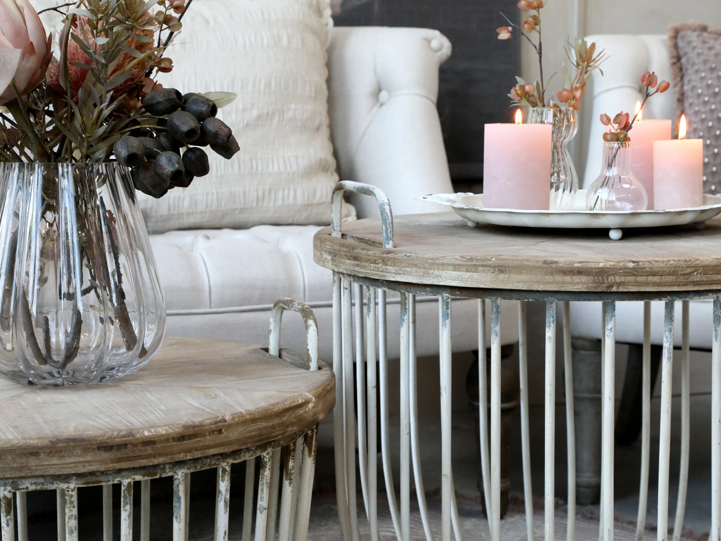 Coffee Table with Storage Basket - 2 Sizes