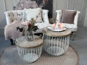 Coffee Table with Storage Basket - 2 Sizes