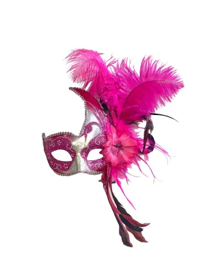 Flame Mask with Flower and Feathers