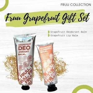 Fruu Grapefruit Lip Balm and Deodorant Balm Bundle Gift Set