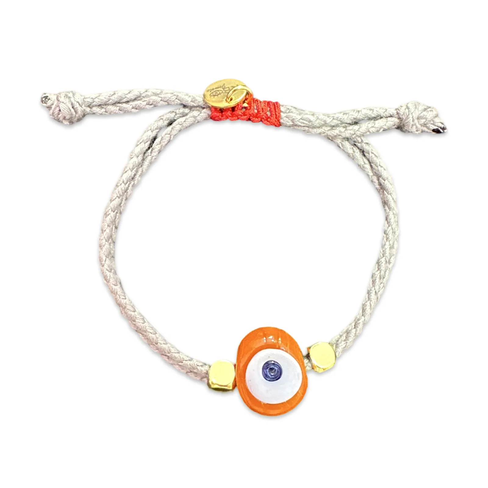 Greek eye bracelet beige orange small