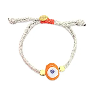 Greek eye bracelet beige orange small