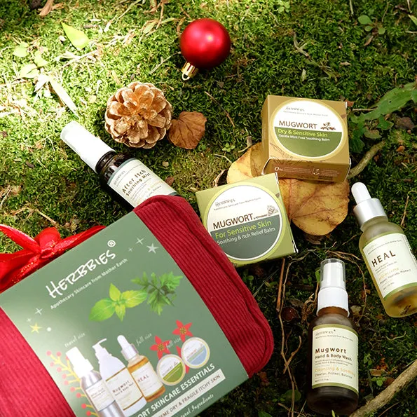Herbbies Christmas Travel Pouch Eczema Gift Set (Red)