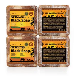 LIYALAN African Black Soap Anti Taches Face Bath Deep Cleansing Exfoliating Body Moisturizing Treatment Acne