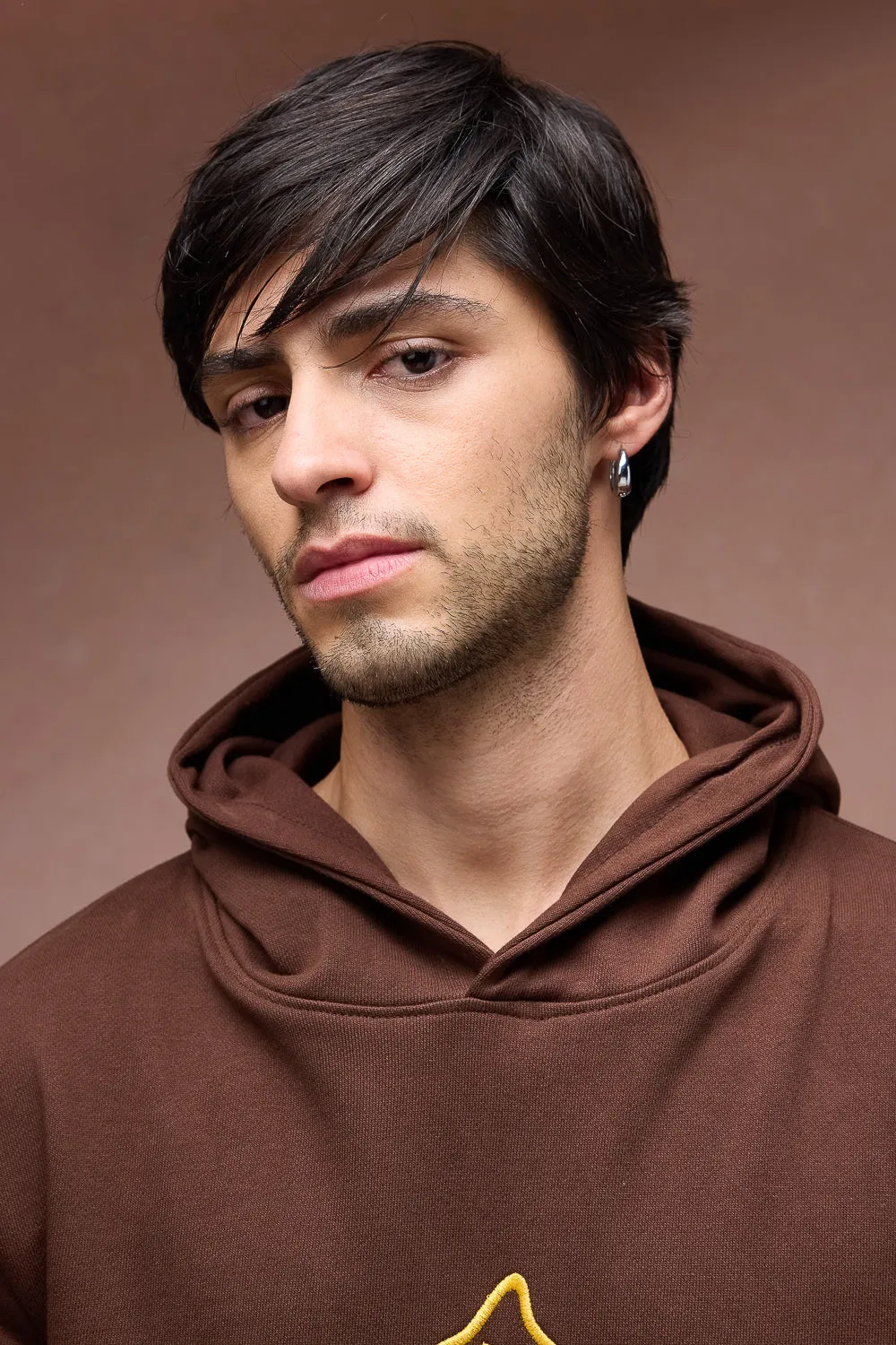 Men's Cat Snuggle Brown Hoodie