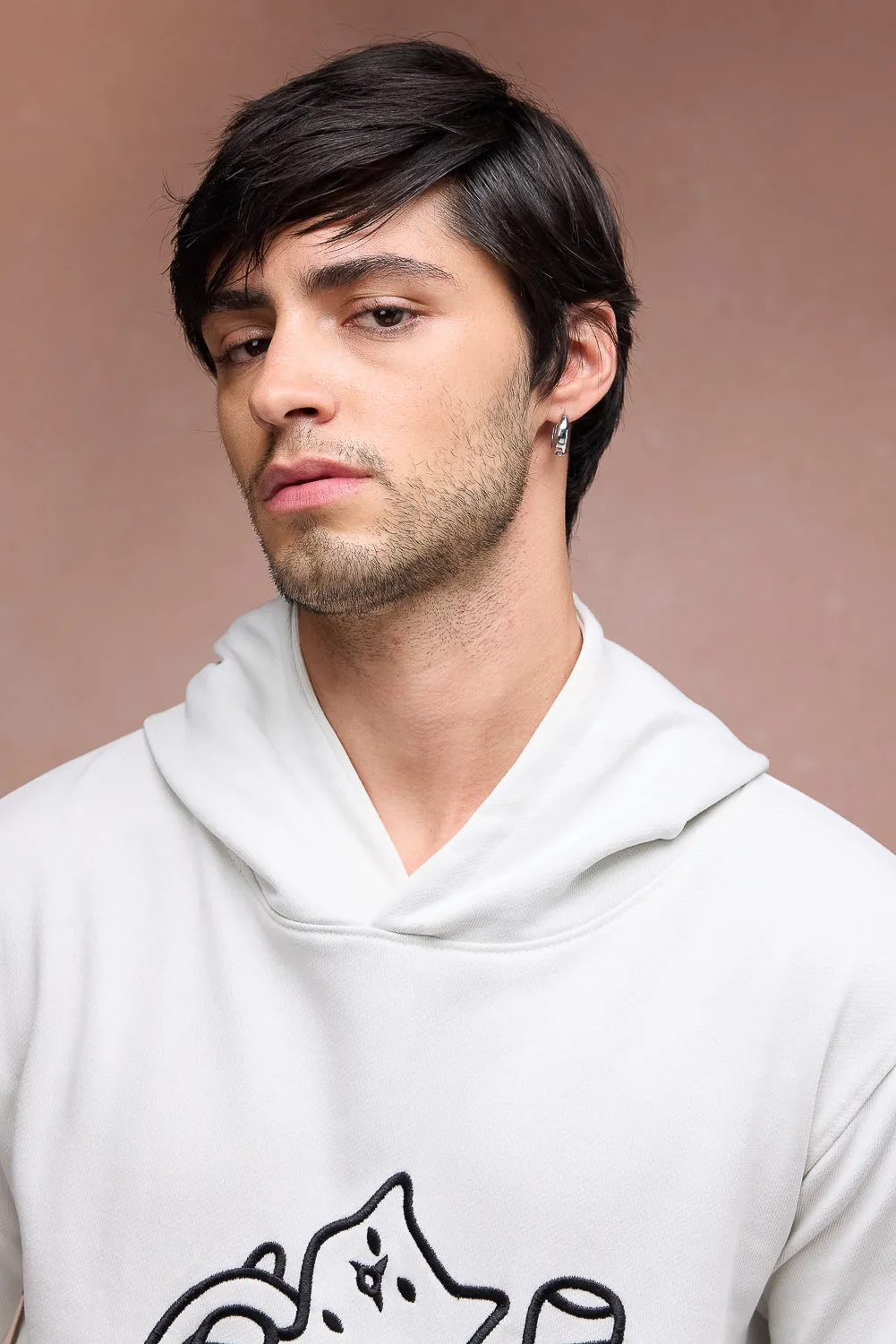 Men's Cat Snuggle Grey Hoodie