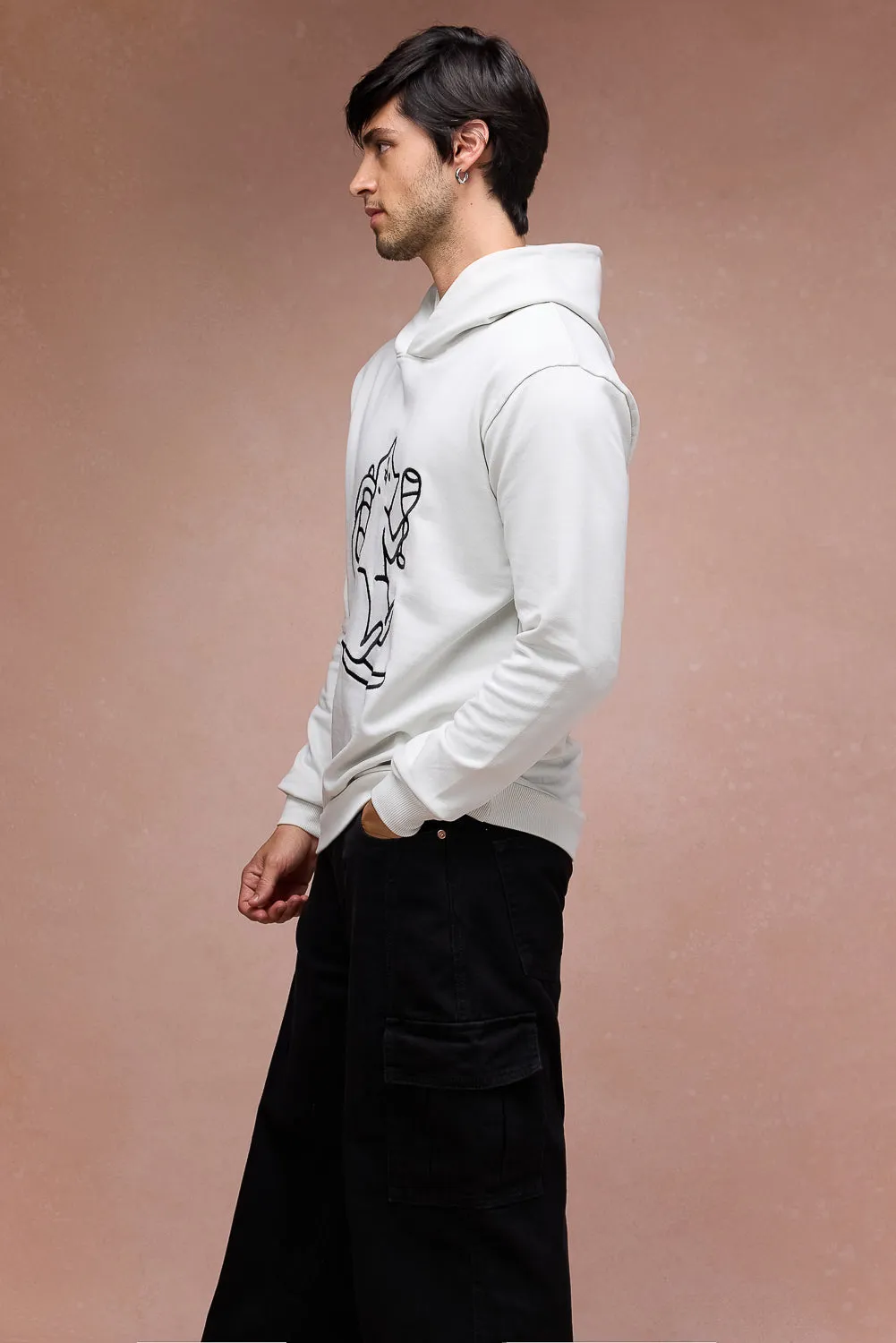 Men's Cat Snuggle Grey Hoodie