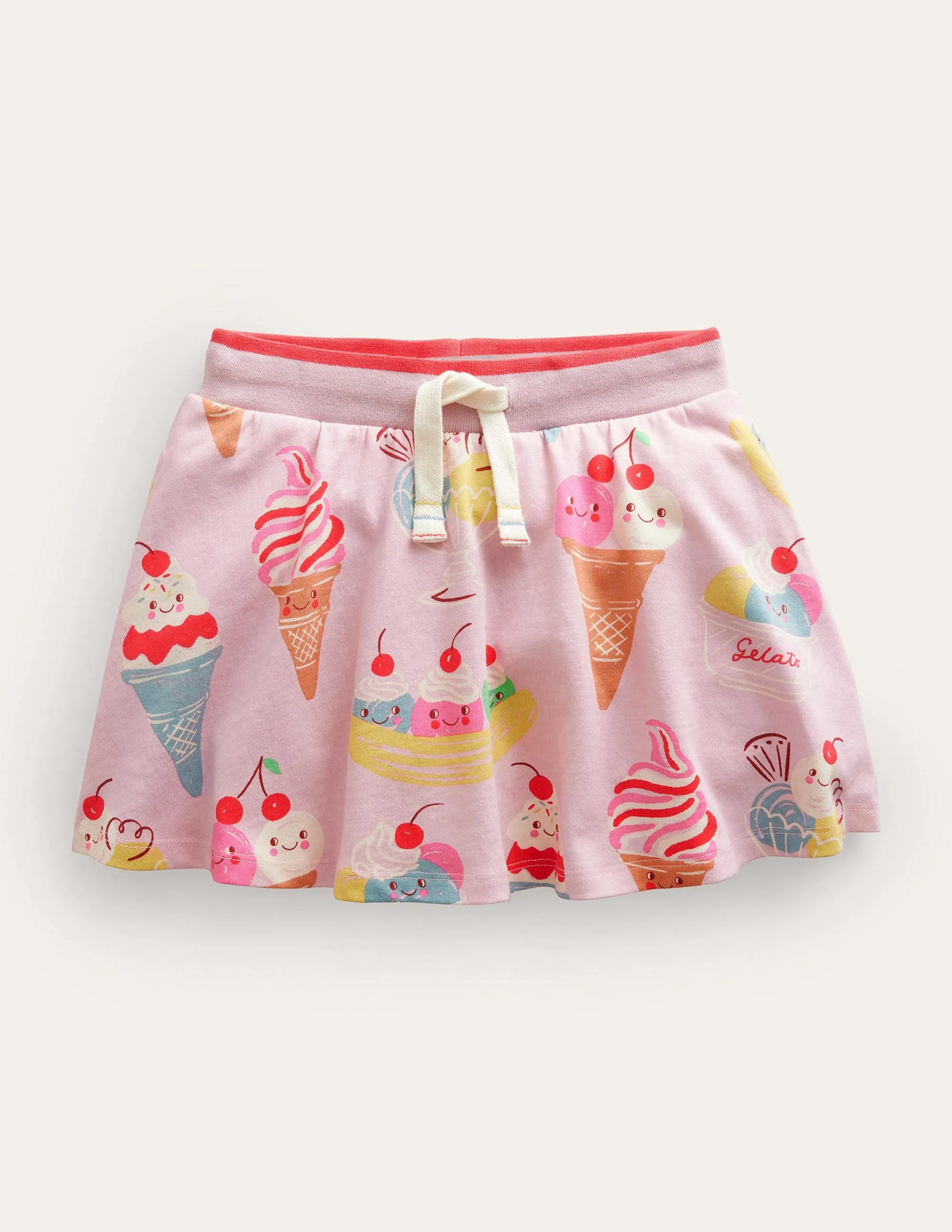 Printed Jersey Skort-Pink Ice Creams