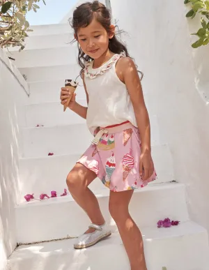 Printed Jersey Skort-Pink Ice Creams