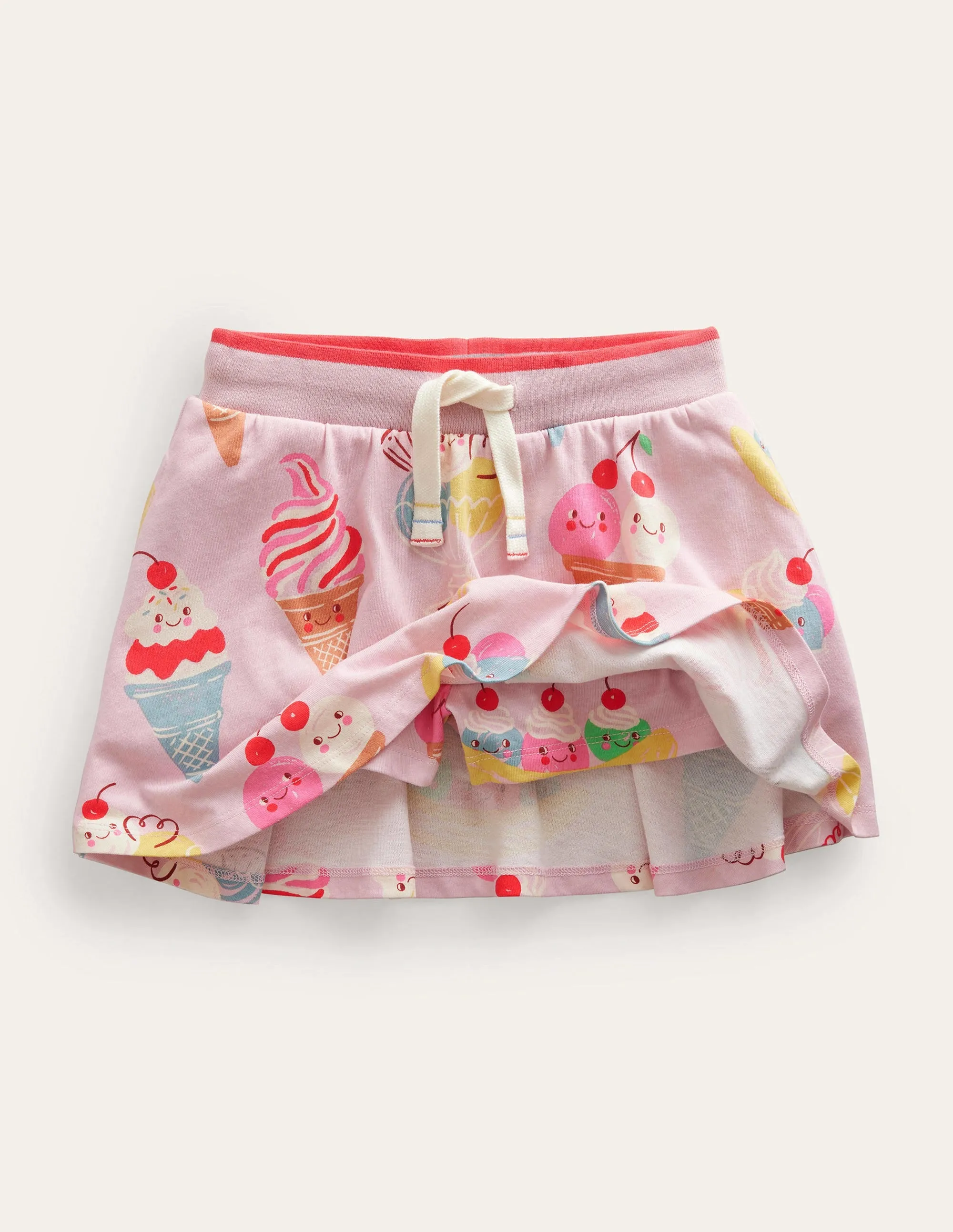 Printed Jersey Skort-Pink Ice Creams