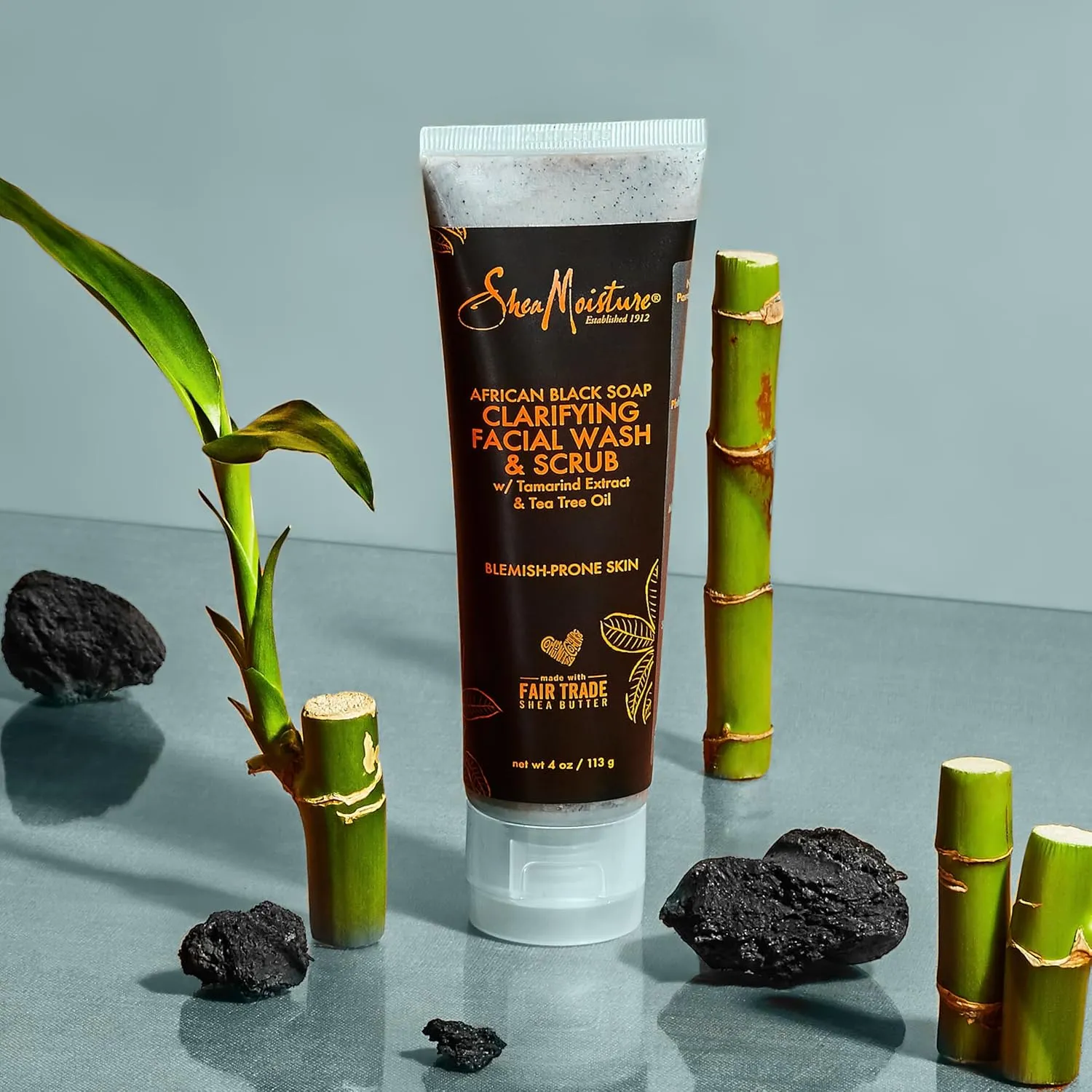 Shea Moisture African Black Soap Clarifying Facial Wash And Scrub 113g