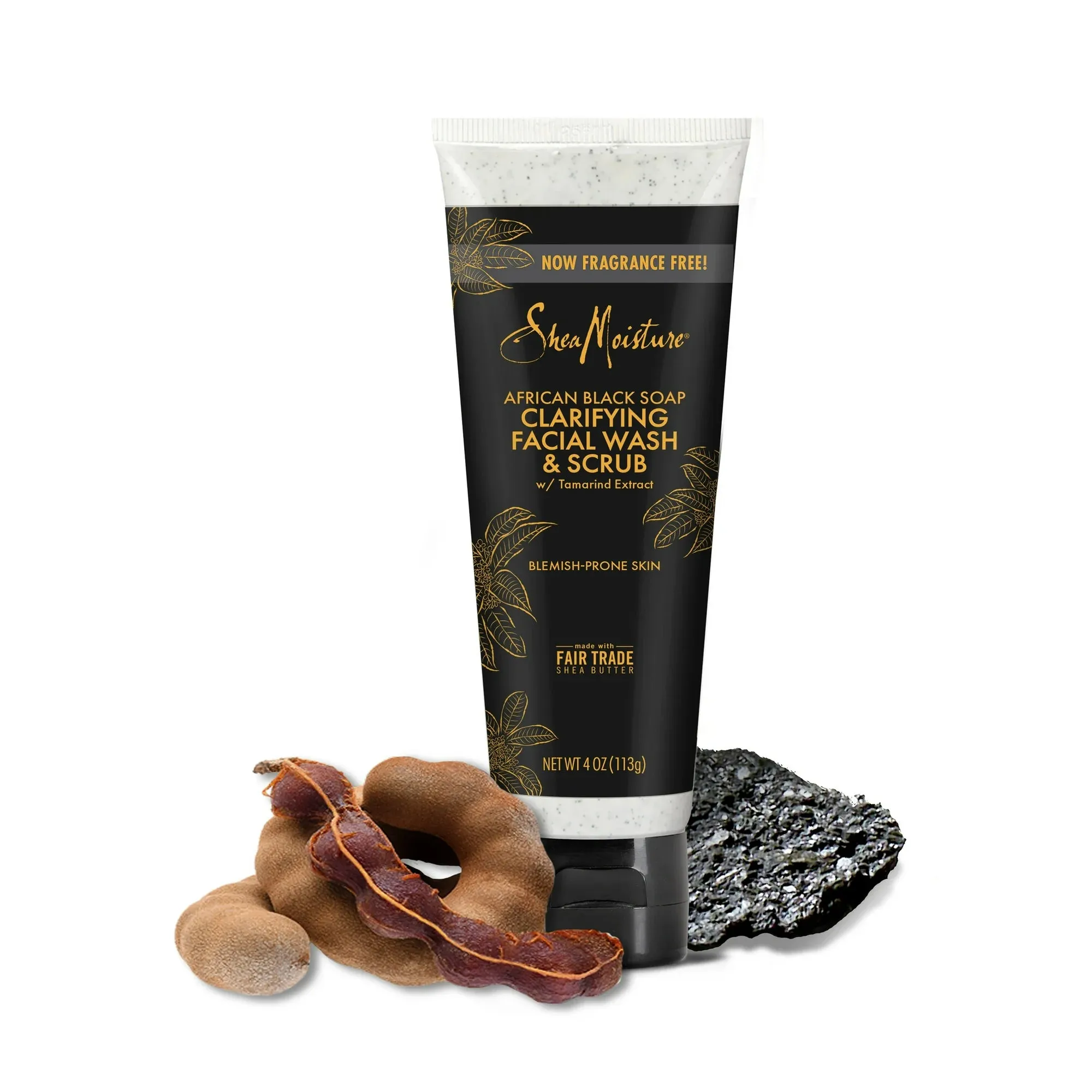 Shea Moisture African Black Soap Clarifying Facial Wash And Scrub 113g