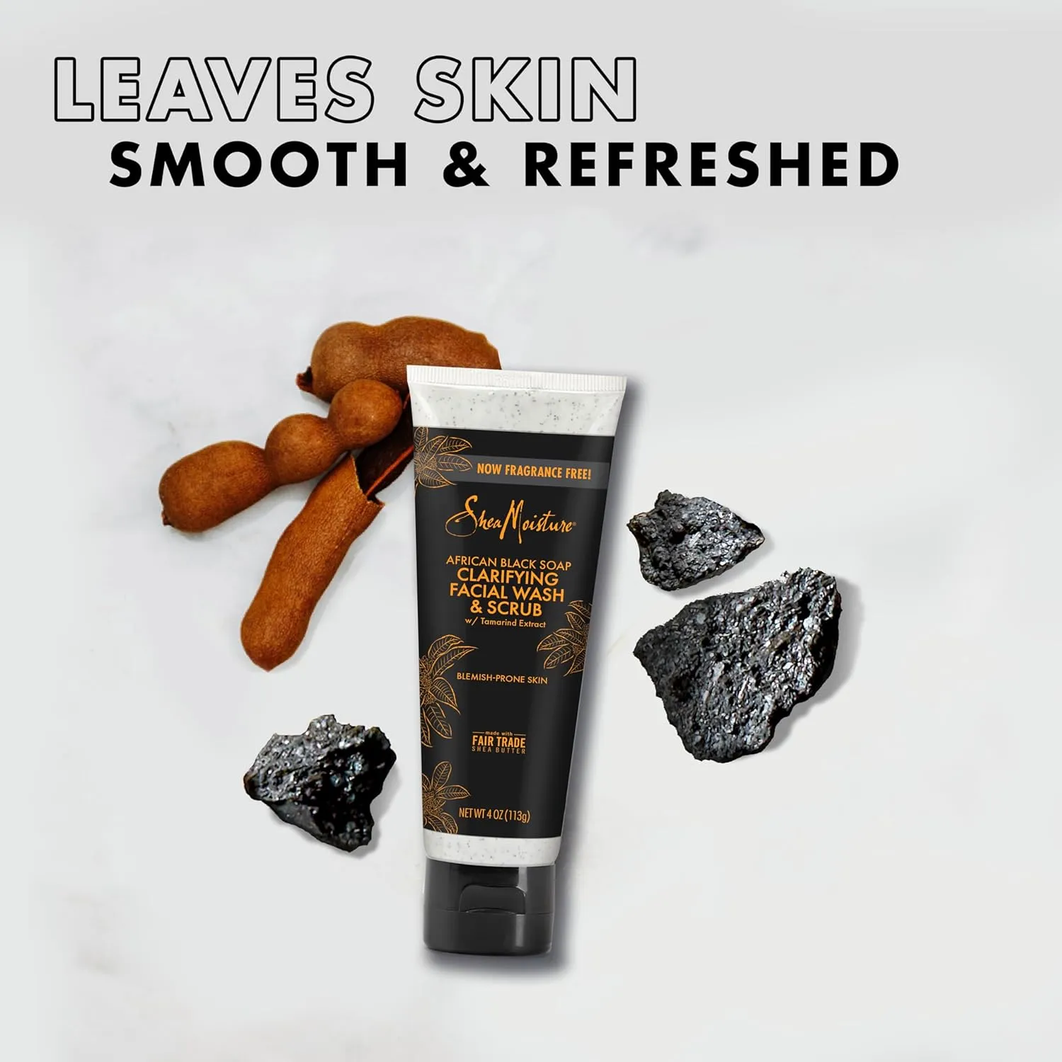 Shea Moisture African Black Soap Clarifying Facial Wash And Scrub 113g