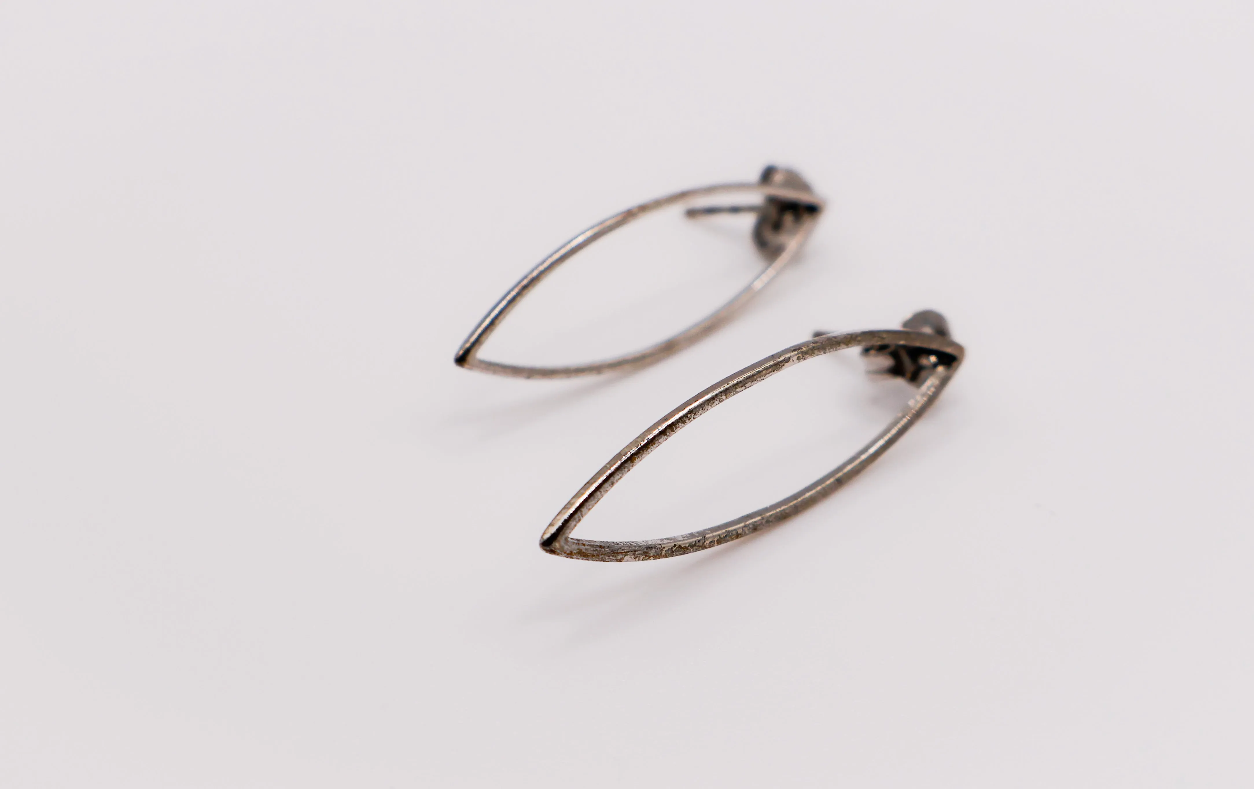 Silver Eye Shaped Earrings