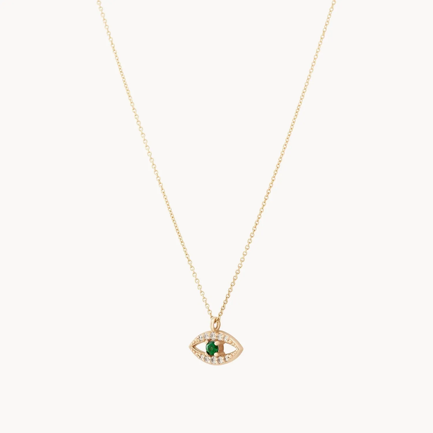 tsavorite mystical evil eye pendant - 14k yellow gold, tsavorite garnet