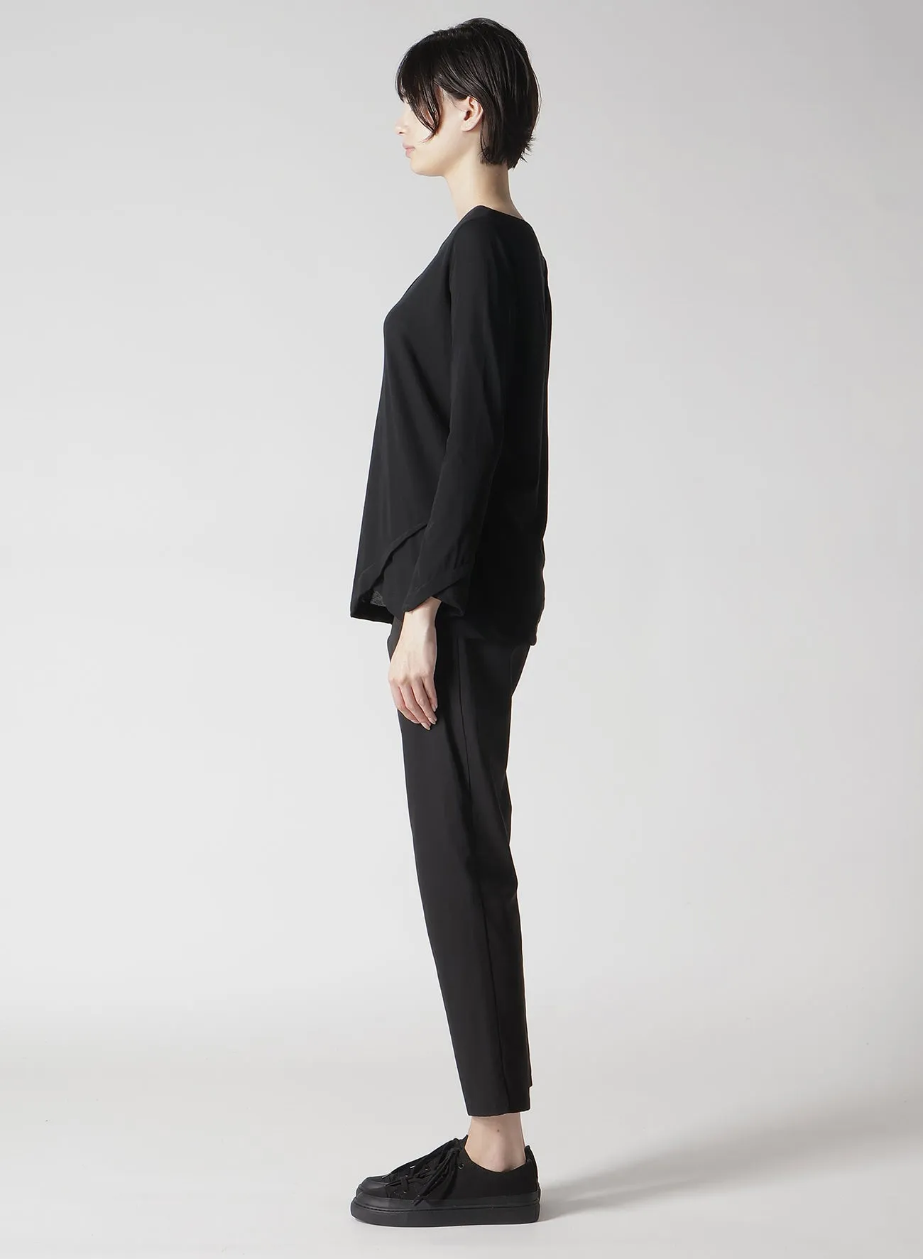 ULTIMA HIGH TWISTED JERSEY TUCK DETAIL LONG SLV T