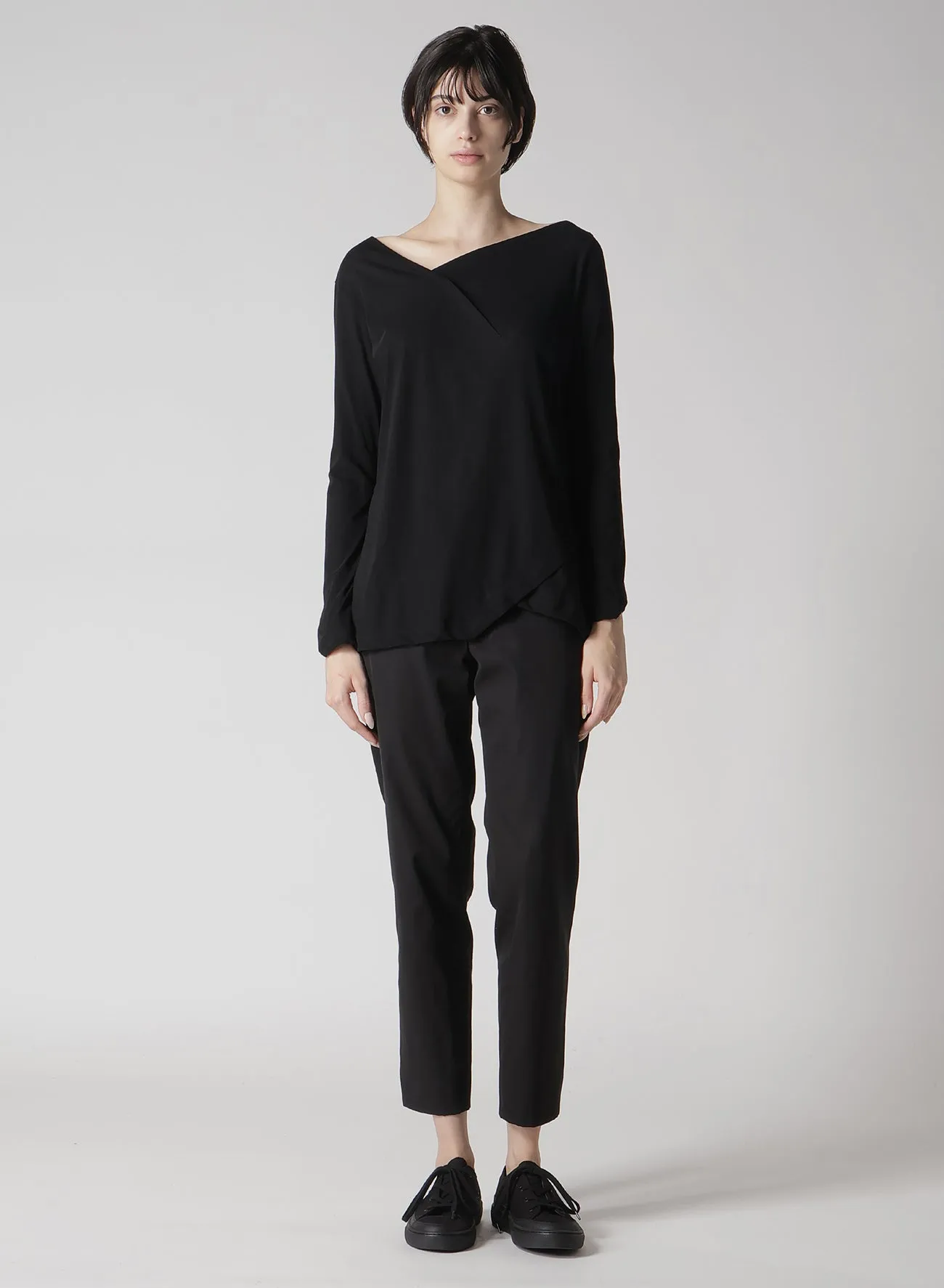 ULTIMA HIGH TWISTED JERSEY TUCK DETAIL LONG SLV T