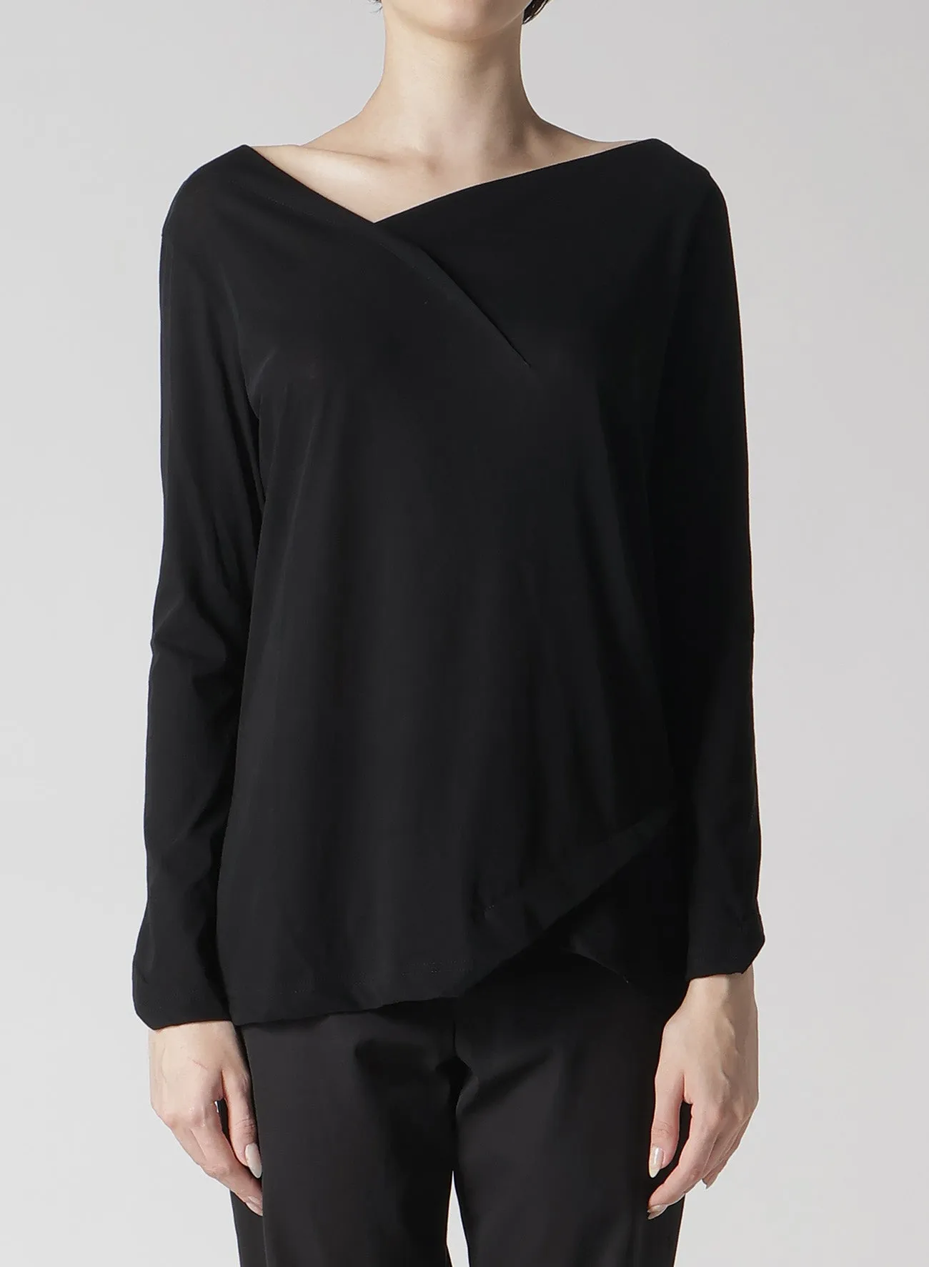 ULTIMA HIGH TWISTED JERSEY TUCK DETAIL LONG SLV T