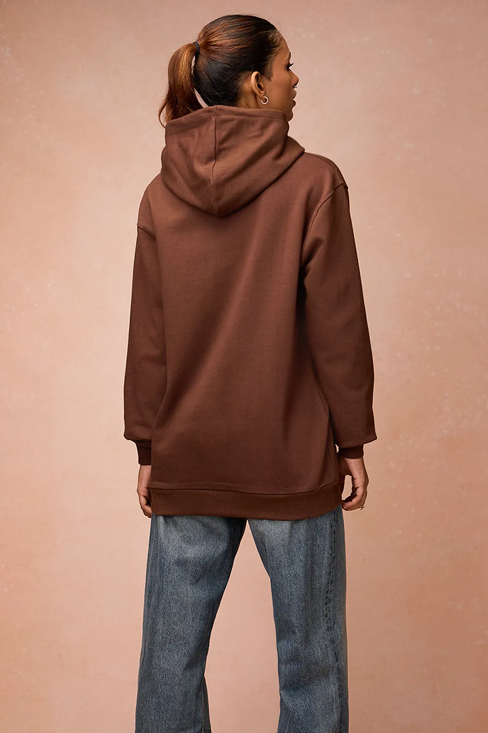 Women's Cat Snuggle Brown Hoodie