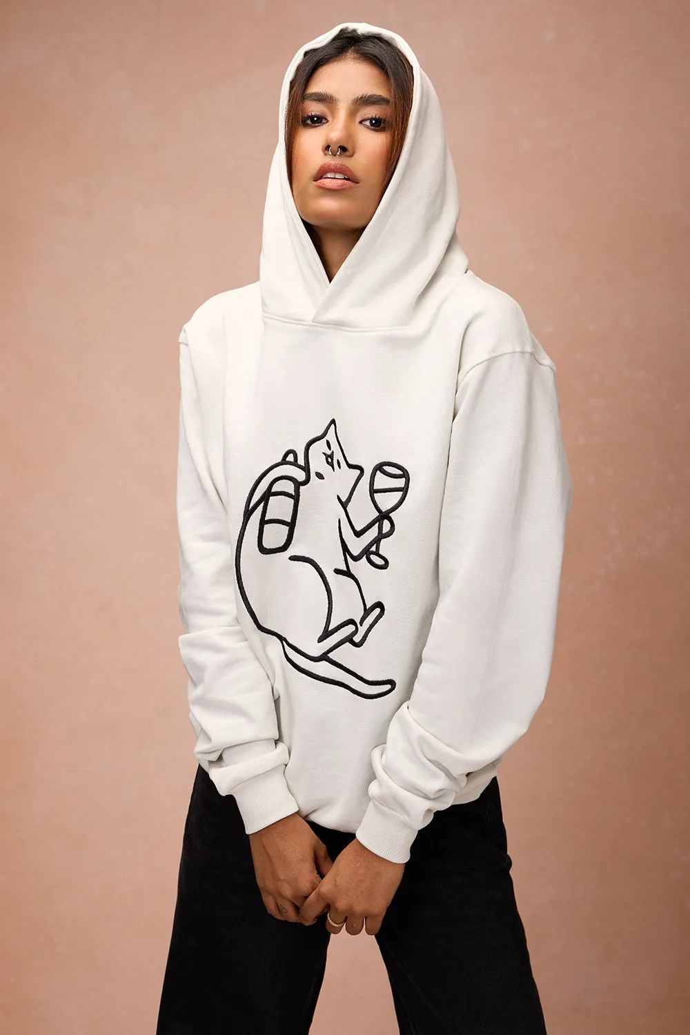 Women's Cat Snuggle Grey Hoodie